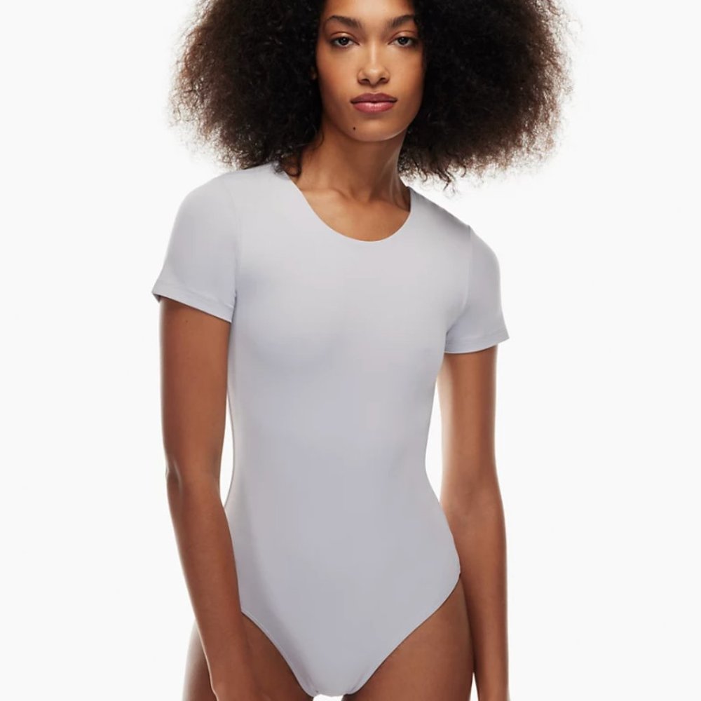 NWT Babaton COUNTOUR Crew Bodysuit - Cement Blue - Aritzia